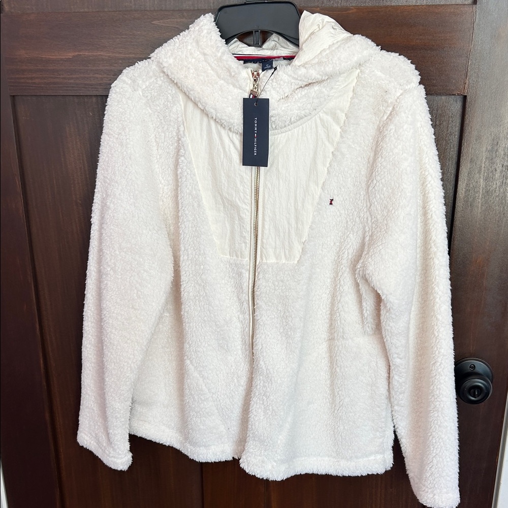 Tommy Hilfiger Cream Teddy Jacket